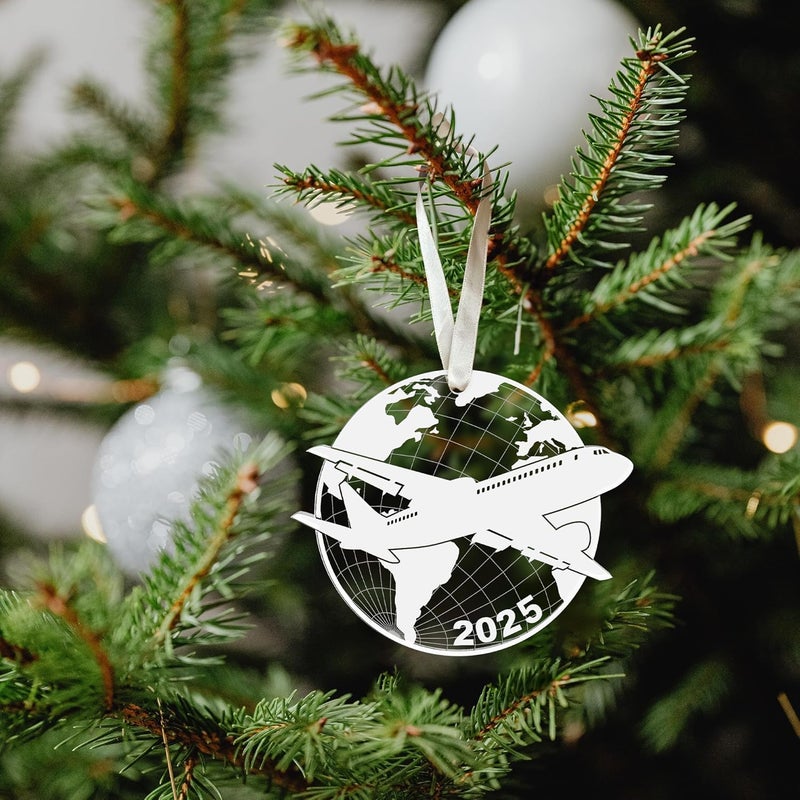 SUCHAGIFT Airplane Ornament - Pilot Gifts for Men - Airplane Ornaments for Christmas Tree, Plane Aviation Ornaments - Travel Gifts for Travelers, Airplane Lovers, Flight Attendant - Acrylic Ornament - Image 4